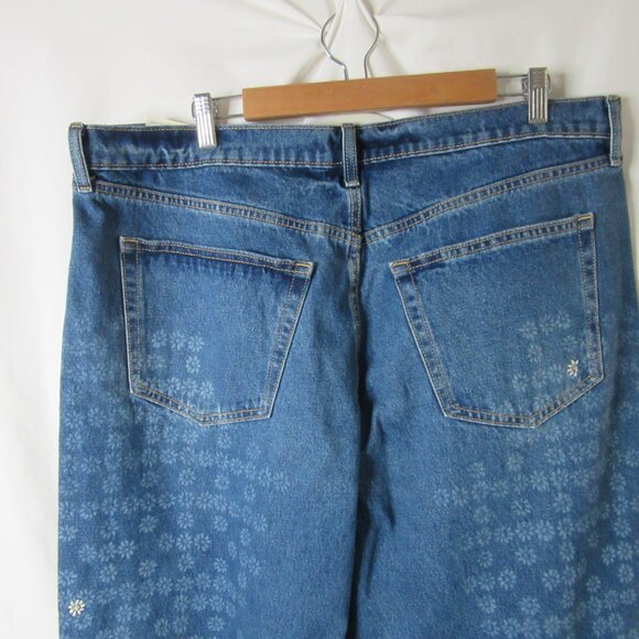 Universal Thread Jeans Mid-Rise Embroidered Daisy 90's Baggy Denim Size 16 NWT - Picture 9 of 13